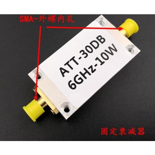 10W 30DB Fixed Attenuator RF Attenuator with Power Meter Spectrum Analyzer Use