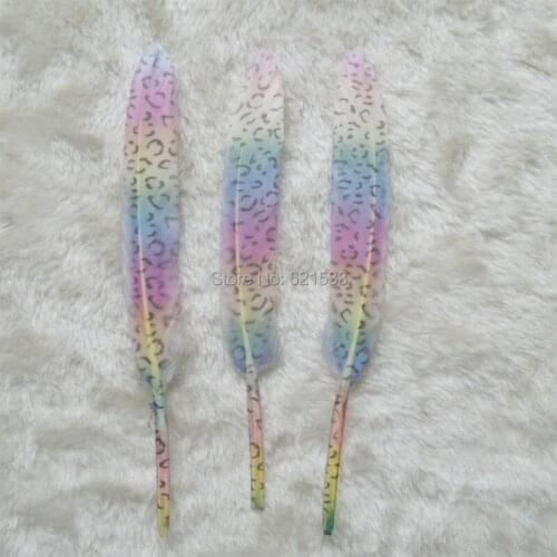 100Pcs/Lot! 9-15cm Black Lip Printing Feathers,The Rainbow Feathers,Loose Craft Duck Cocottes Feathers,BULK/WHOLESALE
