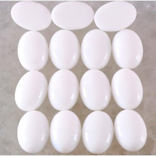 16x12MM Oval CAB Cabochon Natural Beads White Porcelain Stone For Jewelry Making Necklace Pendant Bracelet Earrings 10Pcs K1556