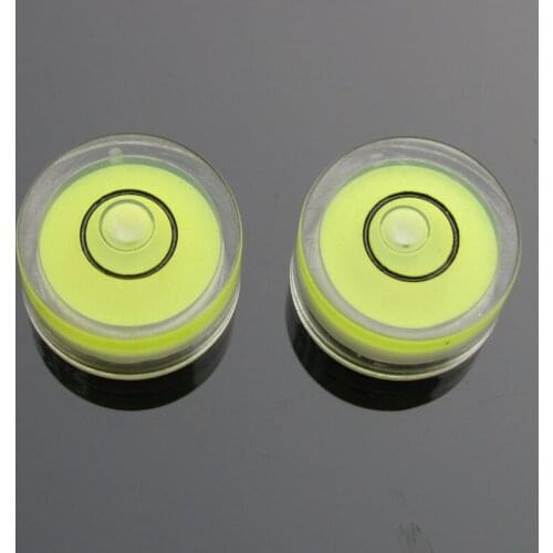 2pcs 19*10mm Circular Bubble Level Bubble Spirit Level Measurement Instrument Water Level Indicator