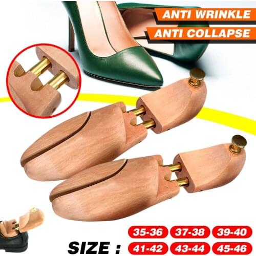 2pcs Unisex Men and Womens Wooden Shoe Stretcher Shoes Trees Shaper Keeper Support Rack Adjustable Flats Pumps Boots Expander