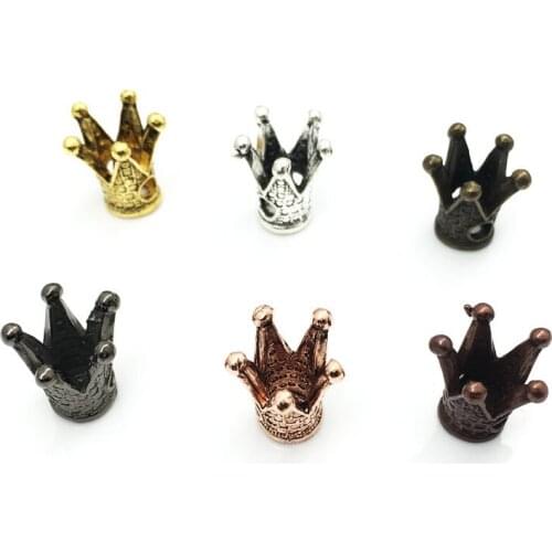 20pcs Crown European Style Charm Beads Micro Pave Metal Beads For Bracelet Diy Jewelry Making DM040908