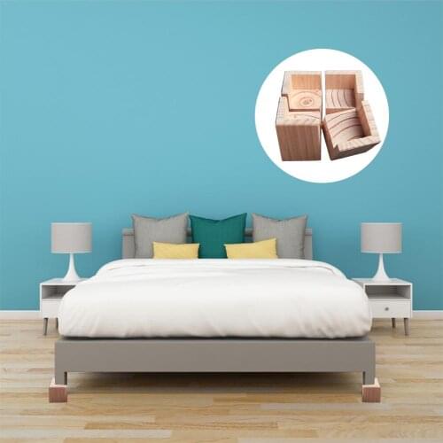 4pcs/set Bed Riser Furniture Lift Increase 5-10cm Bed Frame Risers For Sofa Desk Create Under Bed Storage Heavy Duty Wood Color