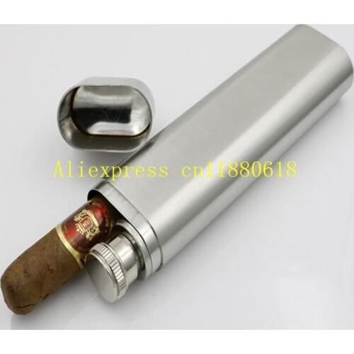 50pcs/lot Fast shipping Mini Hip Flasks 2 Oz Flat Multi-function Stainless Steel Hip Flask With Portable Cigar Pipe