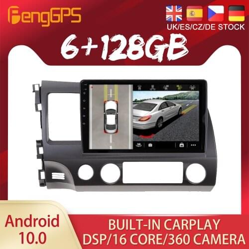 Android 10 PX6 DSP For Honda Civic 2007 2008 - 2011 Car DVD GPS Navigation Auto Radio Stereo Video Multimedia Player HeadUnit