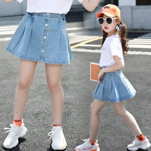 Kids Shorts for Girls Shorts Skirt Children Denim Short Skirt Fashion 2020 Summer Casual Teenage Short A-line Skirt 10 12 Year