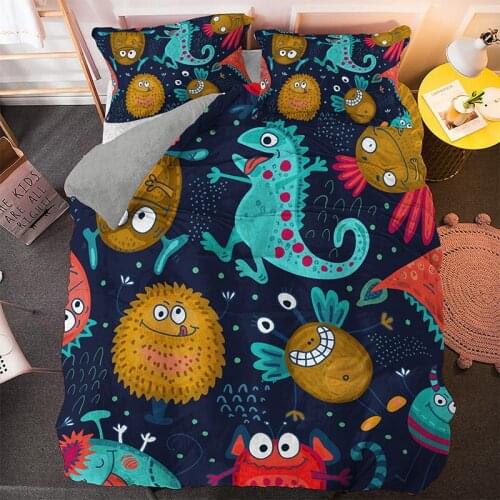 Dinosaur Family Bedding Set For Kids Cartoon Printed Bed Cover Single Boys Duvet Covers Sets Double King Size Bedclothes