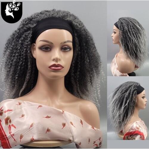 Long Synthetic Kinky Twist Afro Wigs with Headband for Black Women Kinky Curly Headband Cosplay Bangs Wig Your Beauty