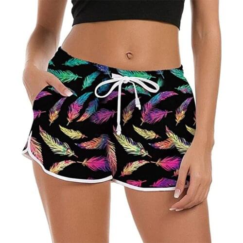 Summer Women Drawstring Board Short Quick Dry Stretch Print Novelty Pattern Swimsuit Swimwear Surfing Beach Shorts купальный