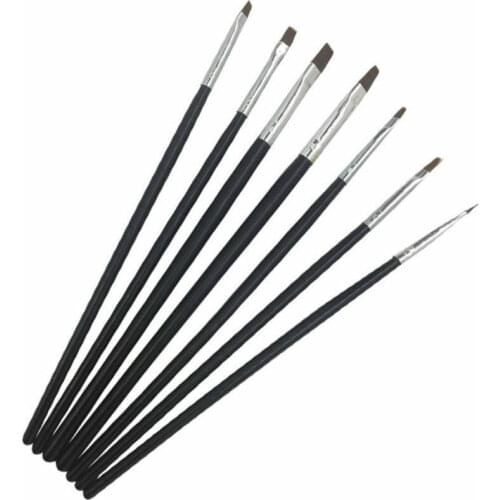 7 Pcs Nail print pens Acrylic Nail Brush Kit Set UV gel Nail art 7 size Tilted Head Polish Painting Drawing nails accesorios