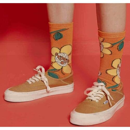 New Sesame Street illustration in tube socks personality cartoon cute cute girl three-dimensional eyes cotton couple SOCKS