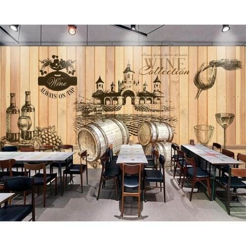 Beibehang Home Decorative Wallpaper Vintage Hand Painted Wine Cellar Wooden Background photo wall mural 3D wallpaper behang