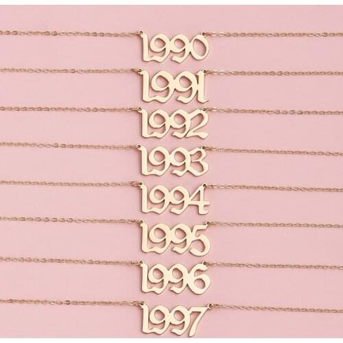 French Simple Year Number Necklace For Women Fashion Trend Birthday Wedding Anniversary Pendant Girlfriend Jewelry Gift