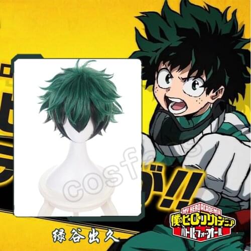 My Hero Academia Boku no Hiro Akademia Midoriya Izuku Deku Wigs My Hero Academia Deku Izuku Midoriya Cosplay Costumes jumpsuit