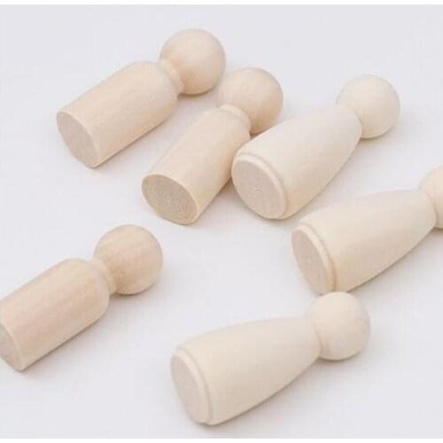 Popular puppet wood beads natural color girl/boy shape DIY loose wooden beads 20 pieces xzw102