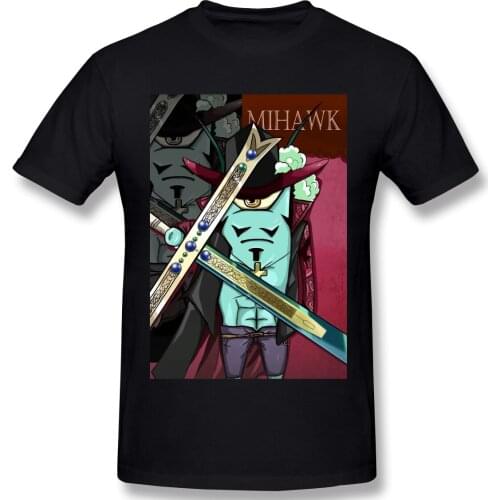 Casual Mens Basic Short Sleeve T-Shirt Plankton Dracule Mihawk Anime Comic Tees Tops EUR Size