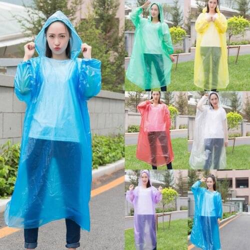 Disposable Raincoat Adult Emergency Waterproof Rain Hood Poncho Travel Camping Coat Poncho Hiking Hood Unisex Rainwear 1pc