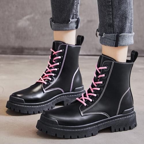 Luxury Microfiber Women Winter Boots Colorful Fashion Boots for Woman Lace Up Women Boots Slip Resistance Ladies Ankle Boots