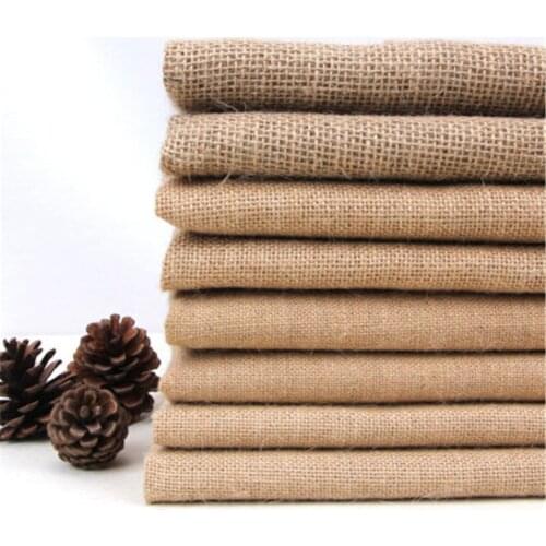 Thick Rough Raw Jute Fabric By Meter Natural Color Linen Fabrics For DIY Bags Table Mat Xmas Home Decor Tissus 1m/lot