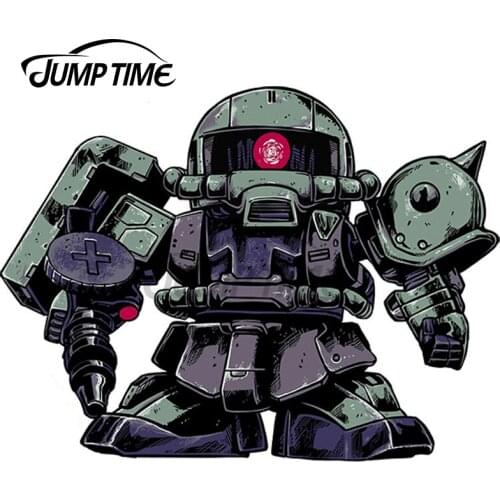 Jump Time 13 x 12.5cm Chibi Zaku Car Stickers DIY 3D Vinyl Car Styling Decoration Bumper Window Waterproof VAN RV Decal