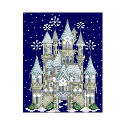 Magazine-Snow Castle Counted Cross Stitch 11CT 14CT 18CT DIY Chinese Cross Stitch Kits Embroidery Needlework Sets