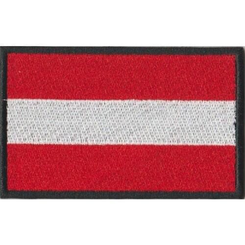 1PC Austrian flag Austria Armband Embroidered Patch Hook & Loop or iron on Embroidery Velcro Badge Cloth Military Moral Stripe