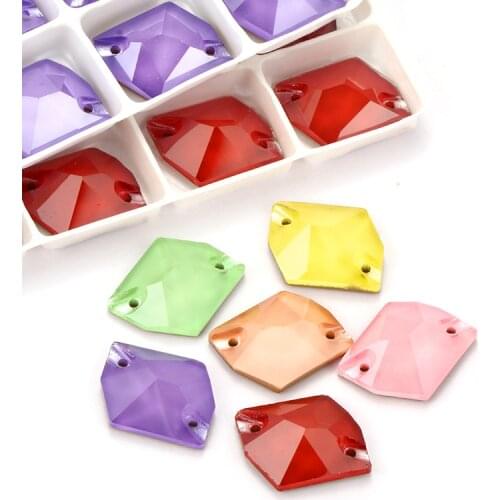 13x17mm Delicate High Quality Mocha Series K9 Sew on Rhinestones Falt Back Glass Strass Crystal Sew on Clothing Crafts Dresses