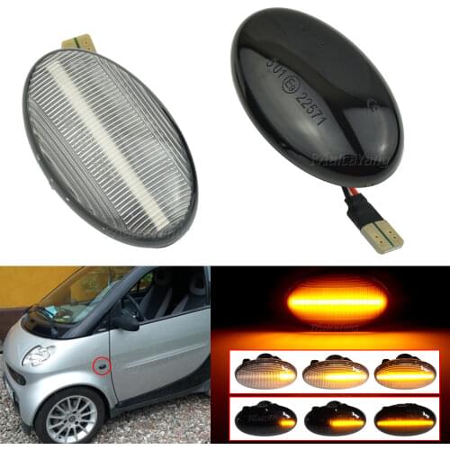 2Pcs Dynamic Side Marker Lamp LED Turn Signal Light For Mercedes Benz Smart W450 W452 A-Class W168 Vito W639 W447
