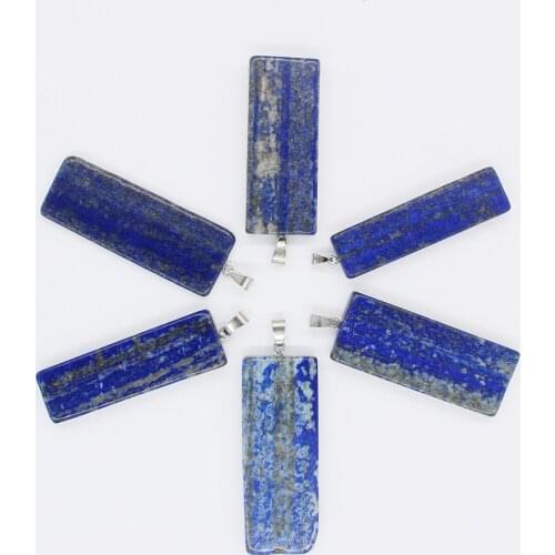 2020 Fashion New Rectangular Lapis Lazuli Necklace Small Pendant Accessories 6 Free Shipping Low Price