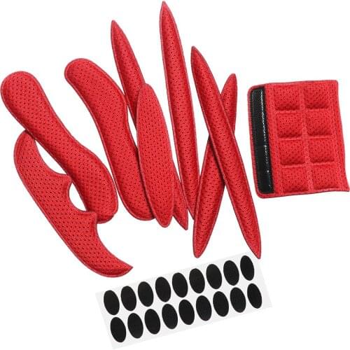 27 Pcs Universal Helmet Inner Padding Foam Pads Kit Sealed Red Sponge For Outdoor Sports Cycling Motorcycle Bicycle Accessories