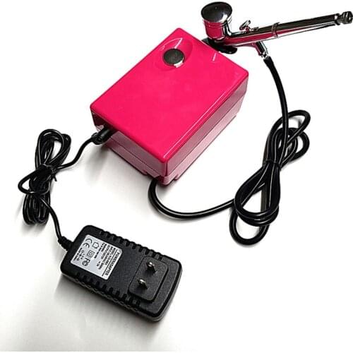 Dual-Action Air Brush Pen Set with Mini Air Compressor, 0.3mm Needle, 7CC Cup, Gravity Feed Airbrush for Makeup Art Craft Nails