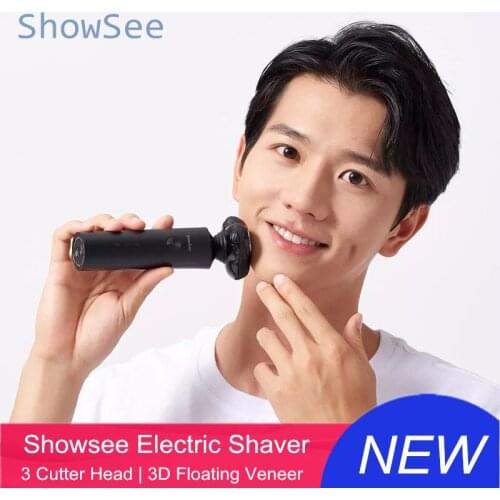 New Xiomi Showsee Shaver Mens Razor Beard Trimmer Waterproof Shaver for men 3 Blades Portable Beard Trimmer Cutting Machine