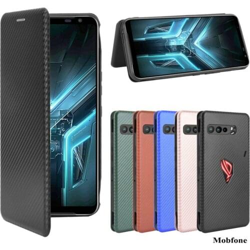 Carbon Fiber for Asus Rog 5 Pro Rog3 Strix Wallet Case Rog ZS660KL Case Flip Cover for ASUS Phone 3 ZS661KS Phone Bag Zenfone 7