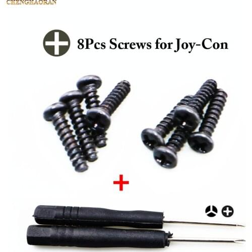 ChengHaoRan 8PCS/set Screws +Cross Triangle Screwdrivers For Nintendo NS NX Joy Con Replacement Screws For Switch Joy-con screws