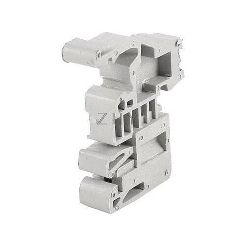 E-UK Contact 35mm DIN Rail End Clamp Terminal Block Gray
