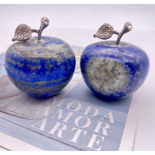 Crystal Crafts, Hand-Carved Lapis Lazuli Stone Apples Are Used As Feng Shui Christmas Gifts Home Decorations