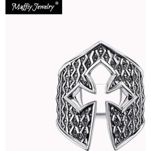 Ring Knights Helmet 925 Sterling Silver 2021 Brand New Fine Jewerly Europe Vintage Style Fantastic Armour Gift For Men Women