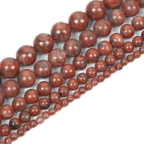 Natural Stone BeadsDomestic Sesame Stone Round Loose Beads For Jewelry Making Bracelet DIY Accessories Needlework Strand 4-12MM