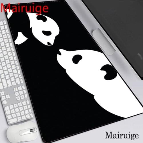 Mairuige 40*90cm Cute Animal Panda Gaming Computer Large Mouse Pad Gamer Locking Edge Keyboard XXL DeskMat Keyboard PC MiceMats