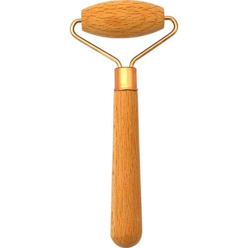 Natural Single Head Wood Roller Body Anti-Cellulite Machine Gouache Face Massager