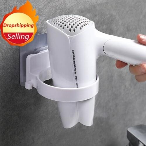 New Durable ABS Bathroom Shelf Storage High Quality Wall-mounted Hair Dryer Holder Rack Organizer Hairdryer Bathroom Accessories