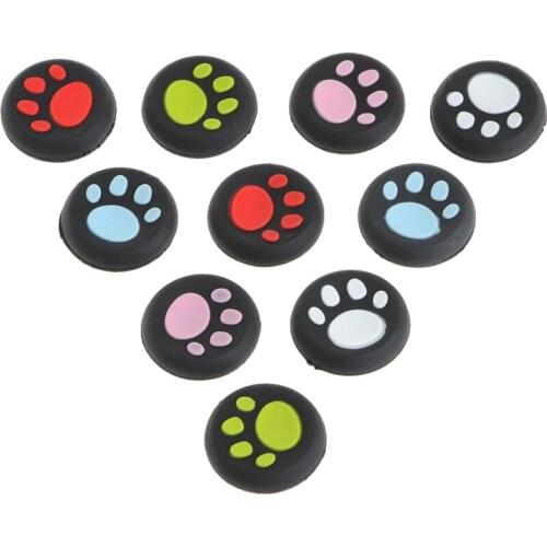 New 10Pcs/Set Cat Claw Silicone Thumbstick Grips Caps For Sony PlayStation 4 PS4