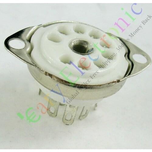 Wholesale and retail 20pc 9pin Ceramic vacuum tube socket valve base 12AX7 12AU7 ECC83 ECC82 6DJ8 amps free shipping
