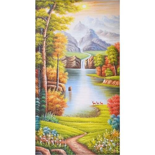 Pastoral Scenic Diamond Painting Hallway Field Road Round Full Drill Nouveaute DIY Mosaic Embroidery 5D Cross Stitch Floral Gift