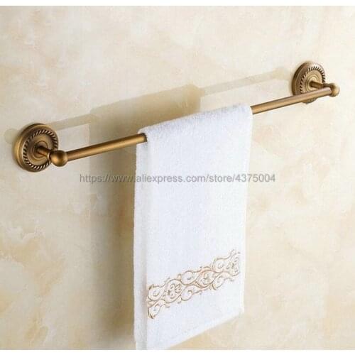 Towel Bars Single Rail Antique Brass Wall Shelf Towel Rack Hanger Bath Shelves Bathroom Accessories Towel Holder Nba085