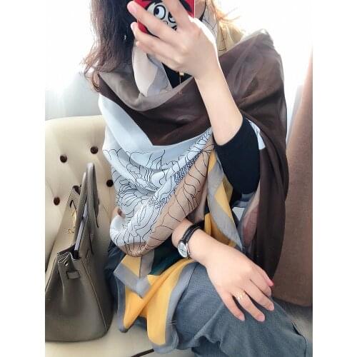 Silk Scarf Women Silk Wrap Pashmina Hangzhou Spring Autumn Long Shawl Gift Fashion Lady Real 100% Silk Scarf 200-90