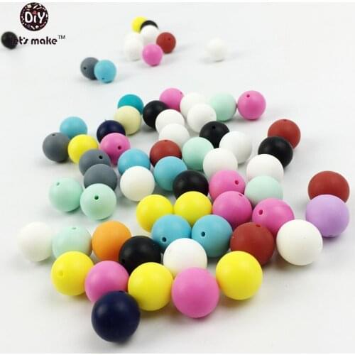 Lets make silicone beads round nusring Jewelry teething balls Food Grade/BPA FREE(12mm 200pcs)Kids Chew toys Bite DIY