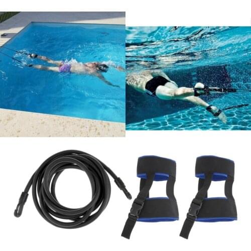 Stationary Swimming Pool Ankle Strap Swim Lap Training Exerciser Belt Set Harness Static Swimming Belt Resistance Bands 2020 New
