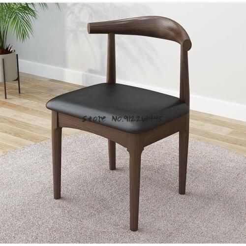 Horn chair solid wood chair nordic dining table dining chair home desk chair simple modern table and chair restaurant stool