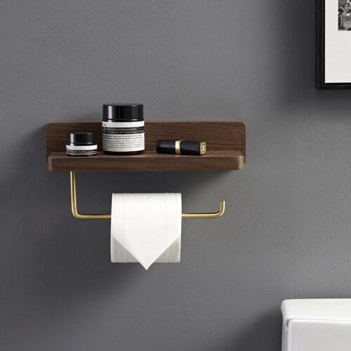 Solid wood tissue holder toilet punch-free bathroom toilet creative kitchen roll holder toilet paper holder wooden quality